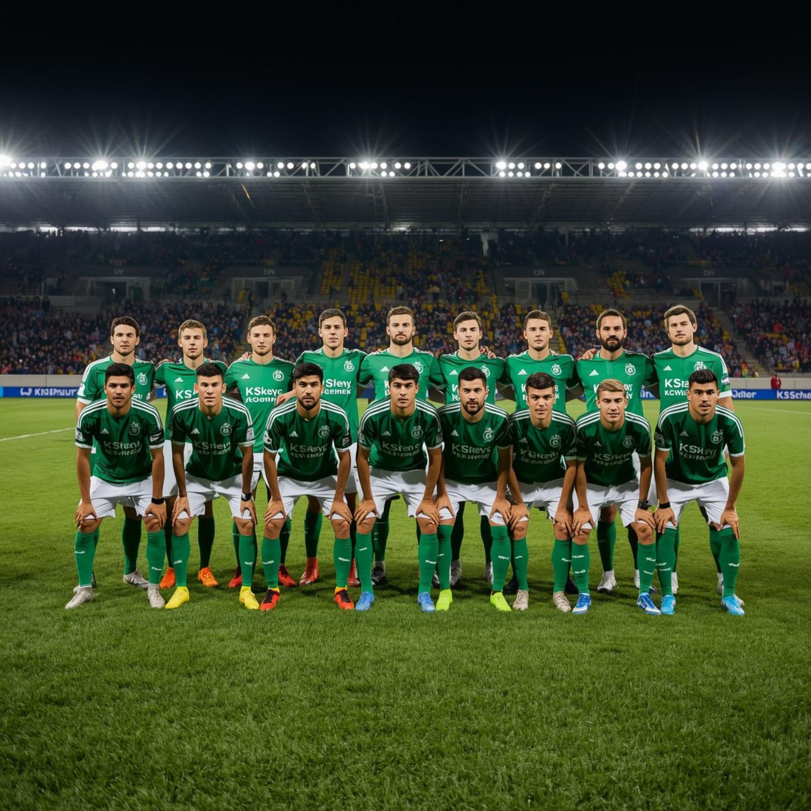 Drużyna seniorów KS Chełmek na stadionie